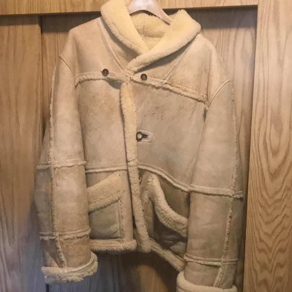 Vintage Mens Shearling and Leather Rancher Marlboro Coat Size 48 - Picture 1 of 11